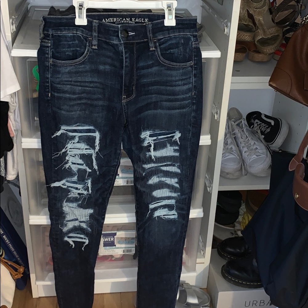 Dark ripped jeans